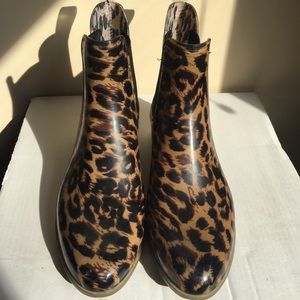 J.Crew leopard rain Boots